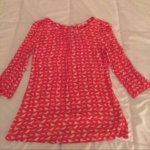 Camaieu top - bird and feather pattern