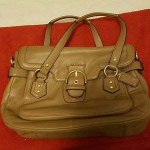 Tan Coach purse