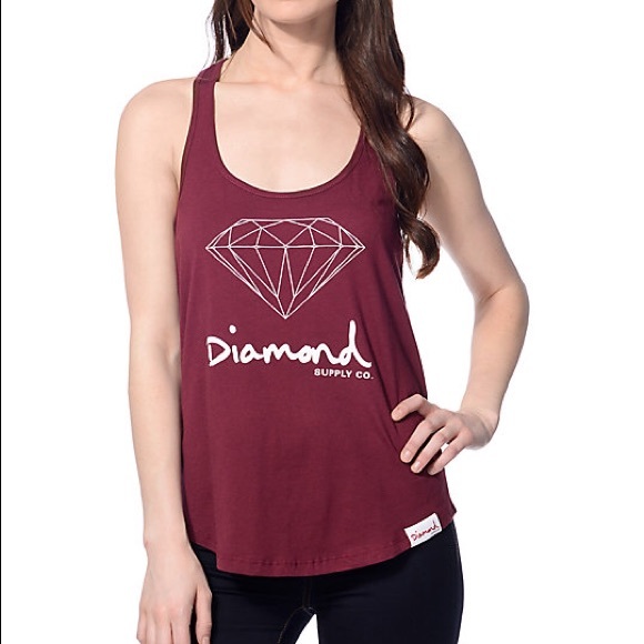 Diamond Supply Co. burgundy Racerback Tank