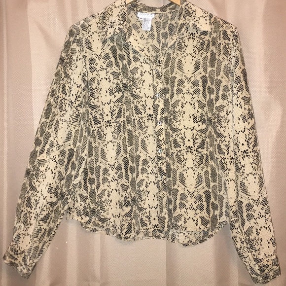 Snakeskin Pattern Silk Blouse