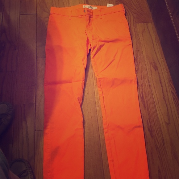 Orange hollister skinny jeans