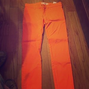 Orange hollister skinny jeans