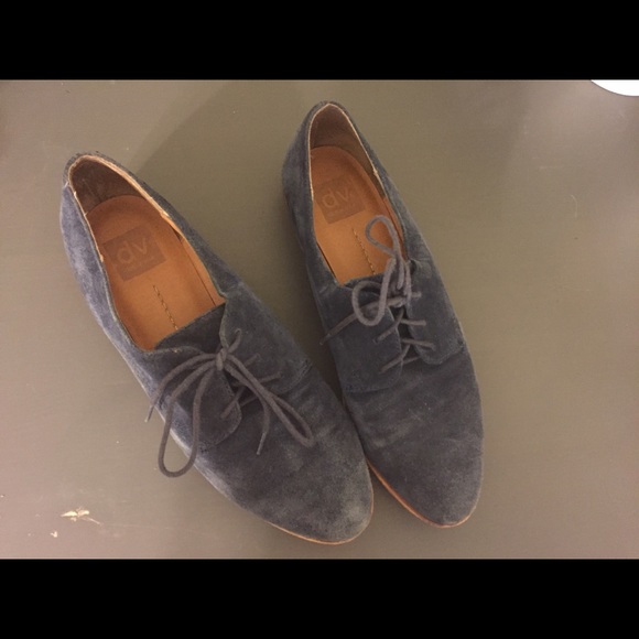 SOLD--Dolce Vita Dark Blue Suede Oxford Shoes - Picture 1 of 3