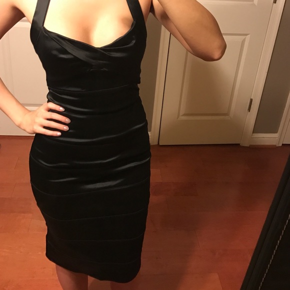 Classy black satin dress
