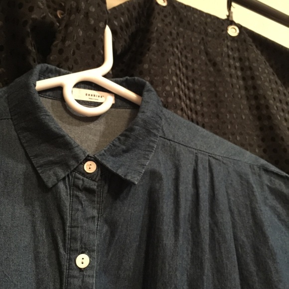 Cotton denim long shirt/dress