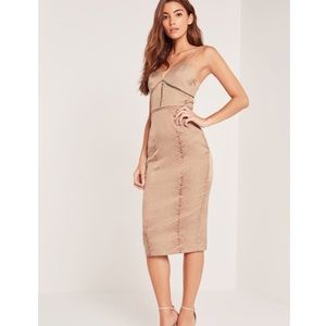 Missguided Snake Textured Midi Dress