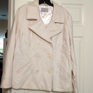 Winter White Pea Coat Style Coat