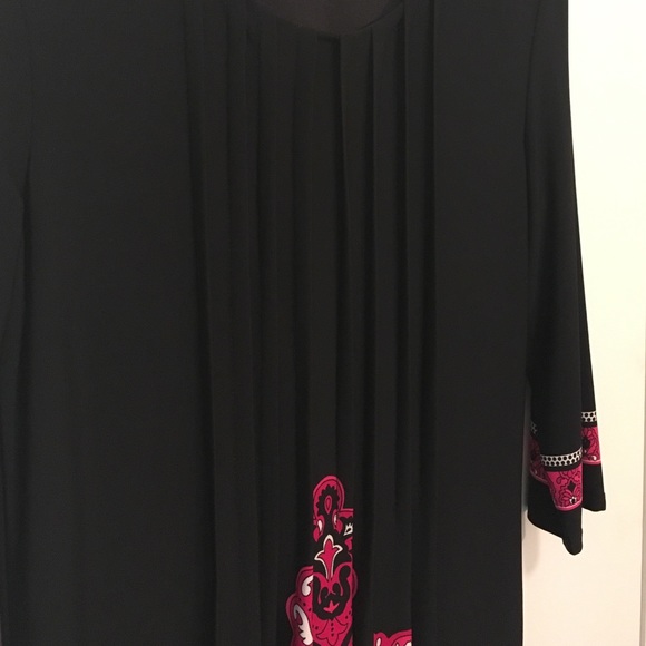 Black Dress w/ Pink and Magenta Pattern - Picture 4 of 4