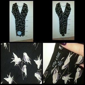 High low tunic bird print