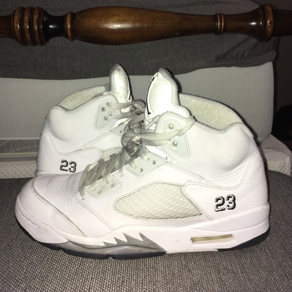 Jordan 5 metallic White/Silver - Picture 1 of 4