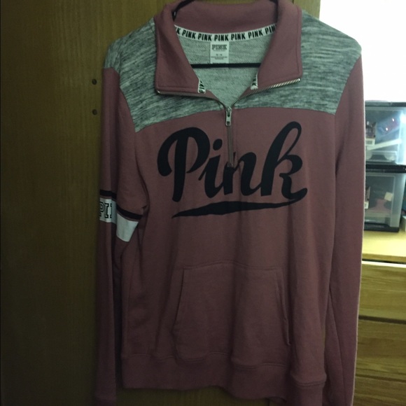 Pink half zip sweatshirt
