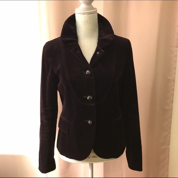 J. Crew Velvet Blazer in Plum