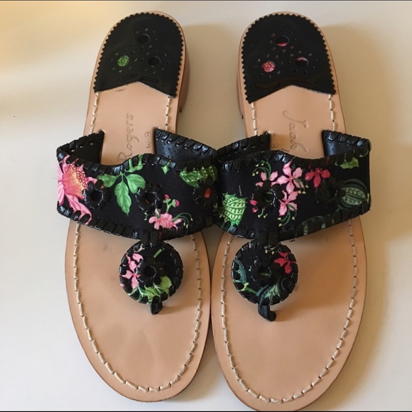 black floral sandals