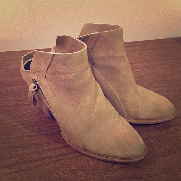 Open heeled zip booties