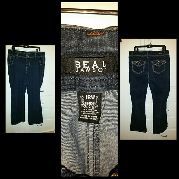 Flared blue jeans