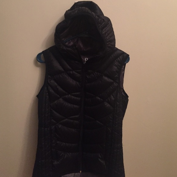 Black Down Vest With a Hood