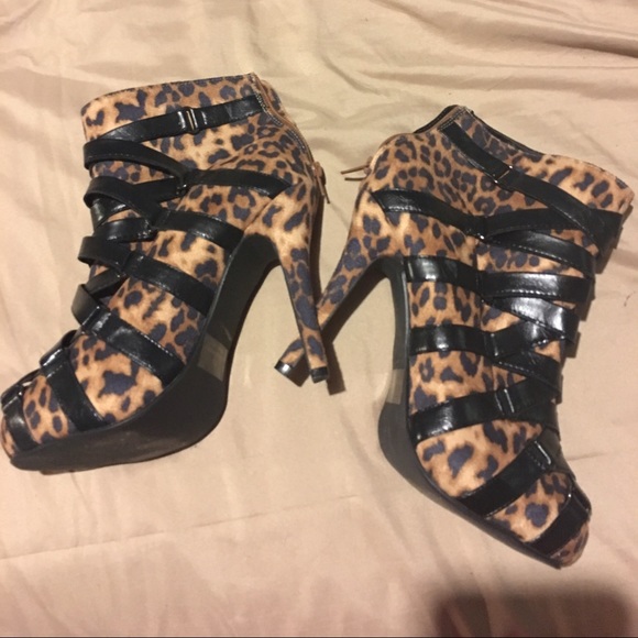 Cheetah print ankle boots