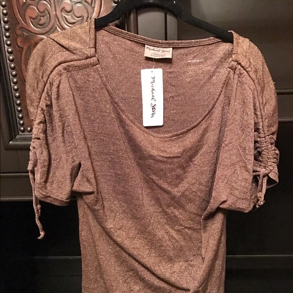 NWT Michael Stars short sleeve boat neck top