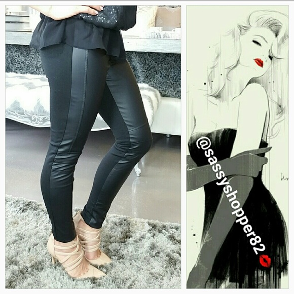 💋LAST CALL/FINAL SALE💋Faux leather front pants - Picture 3 of 4