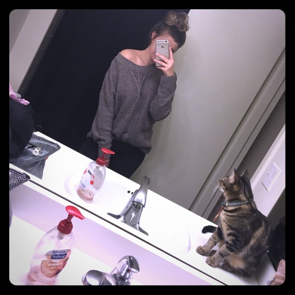 Oversized sweater/sweater dress with a deep V back