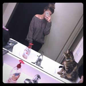 Oversized sweater/sweater dress with a deep V back