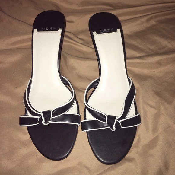 Black and white heels