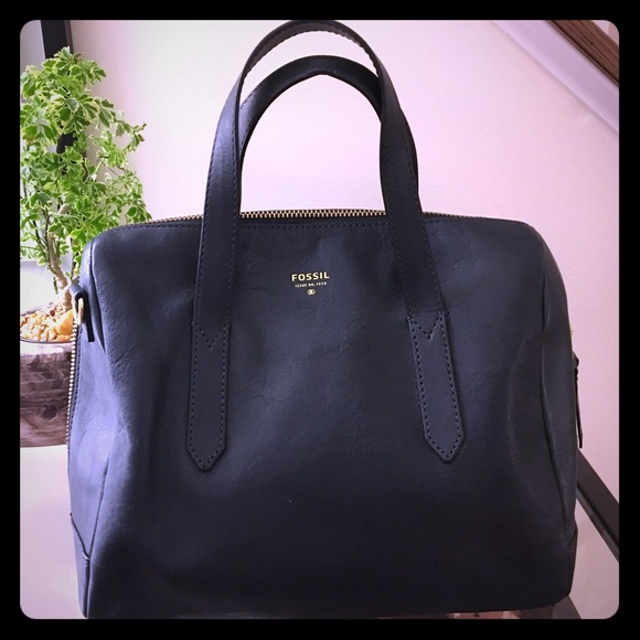 Fossil Navy Satchel Handbag