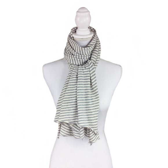 Soft Heather Oatmeal Stripe Scarf/Wrap 74"X24"