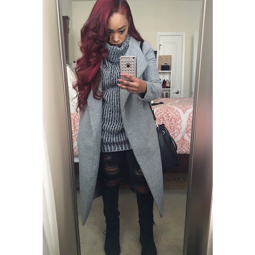 Gray Longline Coat - Picture 1 of 3