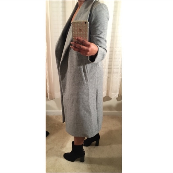 Gray Longline Coat - Picture 2 of 3