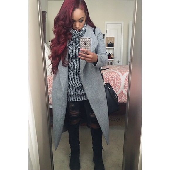 Jackets & Blazers - Gray Longline Coat