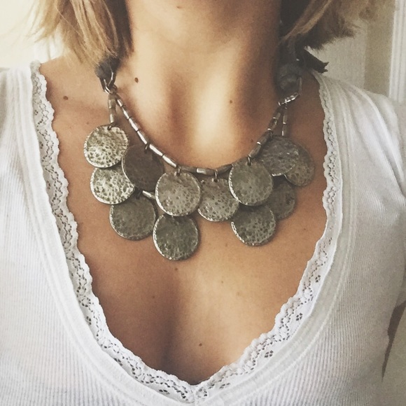 Anthropologie Gold Coin Necklace