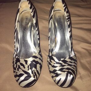 Zebra print heels