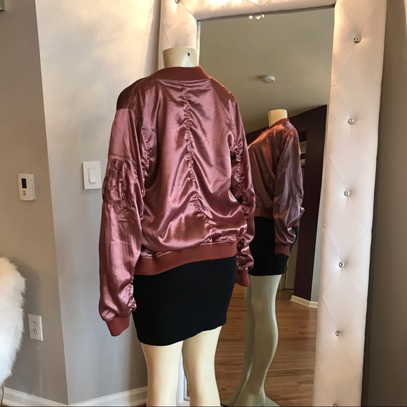Rose Satin Bomber Jacket - Picture 3 of 3