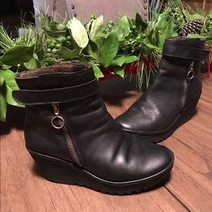 Fly London wedge bootie with zipper