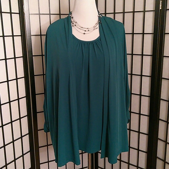 Green Tank w/ Cardigan