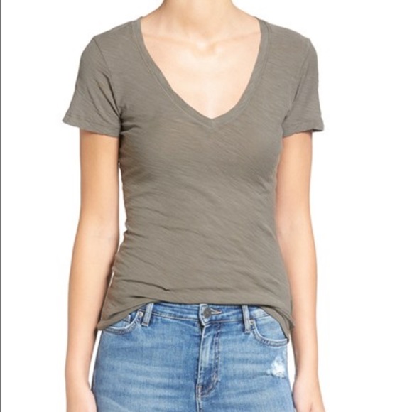 Slub Cotton V-neck Tee