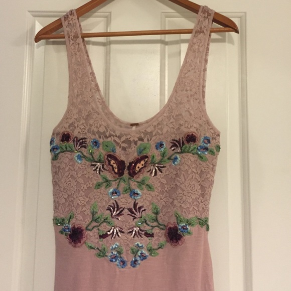 Free People mauve/blush body-con dress. - Picture 3 of 4