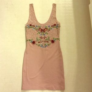 Free People mauve/blush body-con dress.