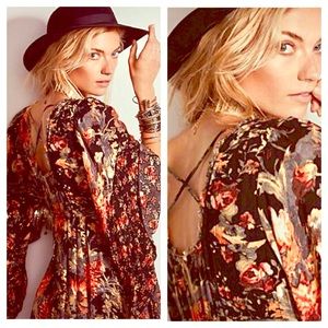FREE PEOPLE Floral Gold Dress FREE PEOPLE Floral Gold Dress