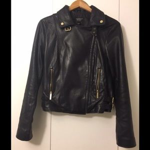 Genuine leather jacket with gold trims from VS