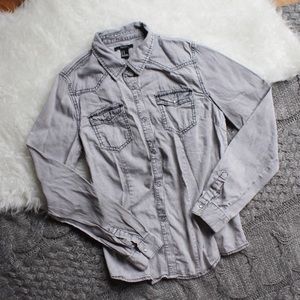 Gray Forever 21 Jean Shirt