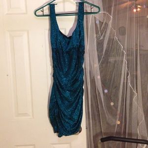 Sparkle rutched party dress