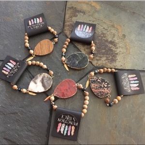 Gorgeous Function and Fringe Jasper Bracelets.