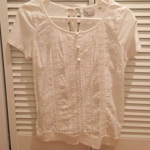 White eyelit top from Anthropologie