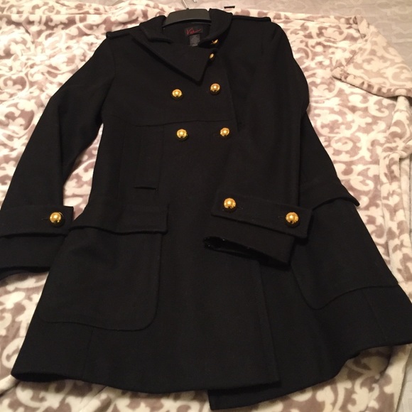 Fancy outerwear coat gold buttons baby doll fit