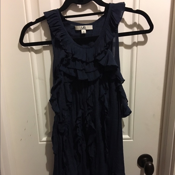 Navy ruffled tunic/dress