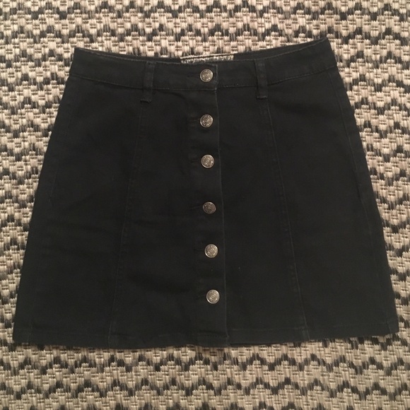 Hot Kiss Dresses & Skirts - Black Denim Button Up Skirt