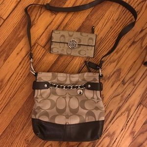 Coach cross-body purse with matching wallet