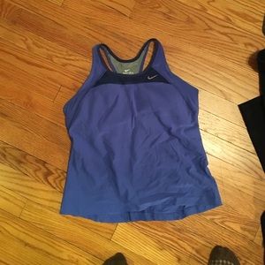 Blue nike running tank.